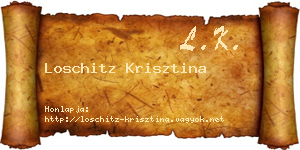 Loschitz Krisztina névjegykártya